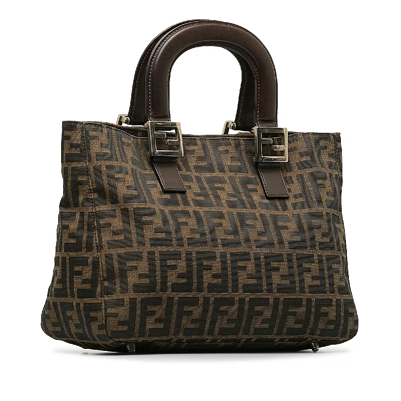 Ladies Fendi shoulder bags with a magnetic - closure flap for easy opening and closingFendi Zucca Twins Handbag (SHG-W7JBPl)