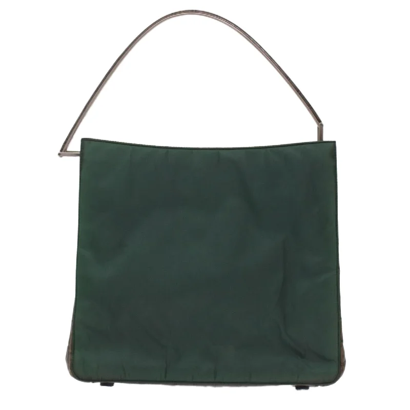 Prada tote bags with a printed Prada logo on the front for brand visibilityPRADA Shoulder Bag Nylon Green  bs7093