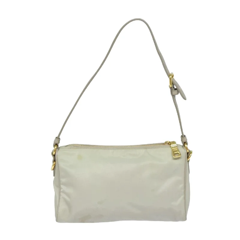 Prada handbags with a patent - leather finish for a shiny and sophisticated appearancePRADA Shoulder Bag Nylon Gray  79819