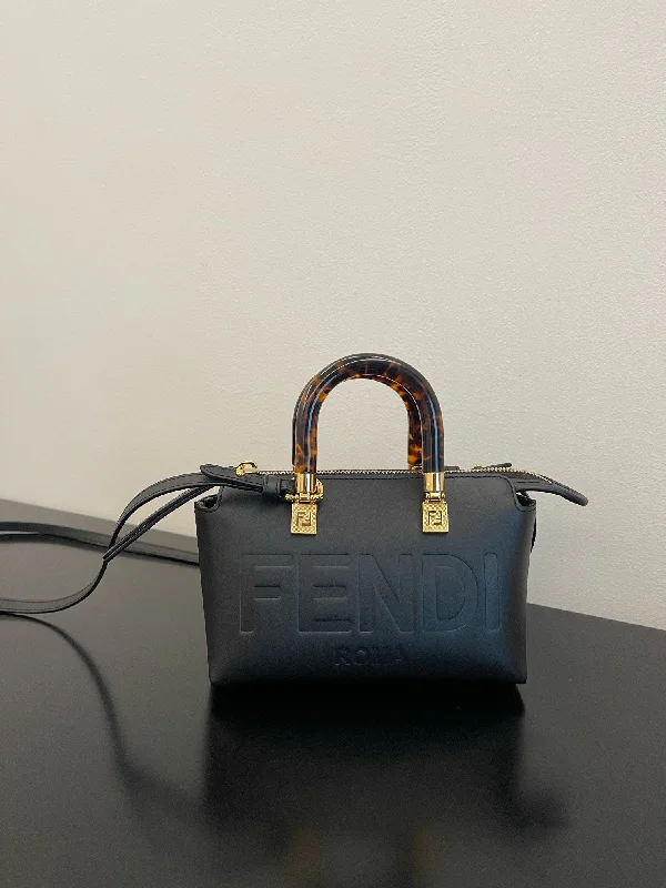 Fendi Sunshine Shopper bags with a structured silhouette and a magnetic - snap closureFendi By The Way Black Mini Bag For Woman 17cm/6.5in