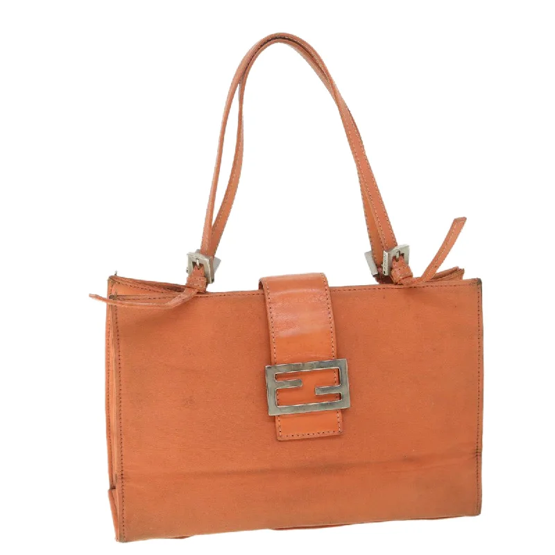 Fendi tote bags with a snap - button closure and a decorative charm for a fashionable and personalized lookFENDI Shoulder Bag Nylon Orange  bs8893