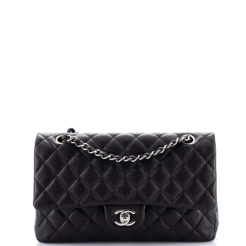 Prada Cleo bags with a snakeskin - effect panel for a bold and trendy lookClassic Double Flap Bag Quilted Caviar Medium