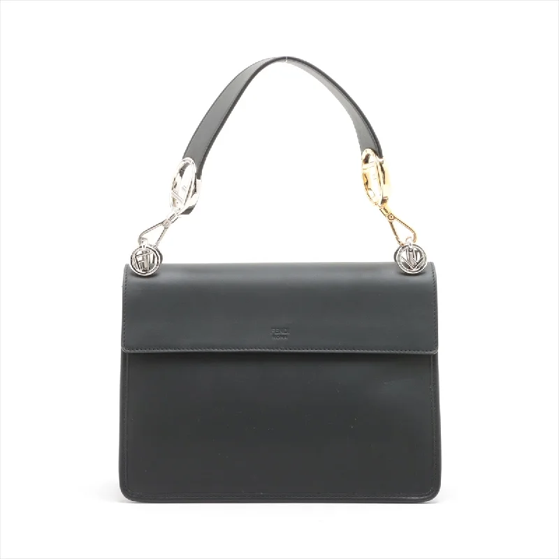 Fendi By The Way bags with a contrast - colored interior for visual interestFendi Canyev Leather 2WAY Shoulder Bag Black 8BT284 Fender