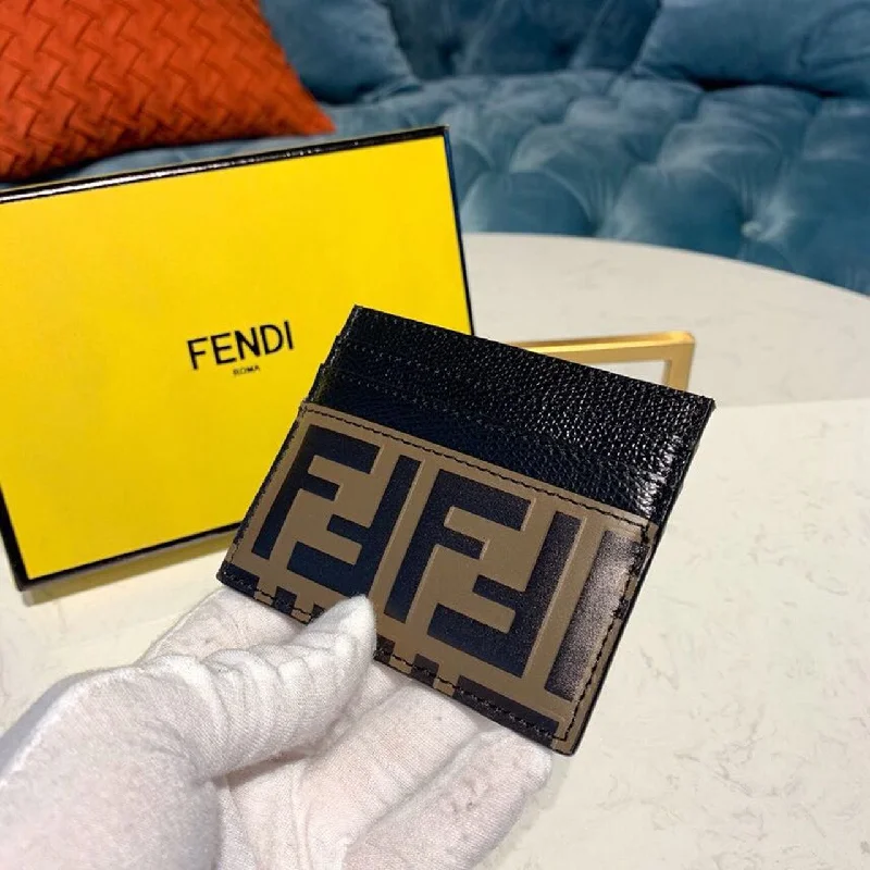 Ladies Fendi Baguette bags with a star - shaped charm for a playful and trendy touchFendi Card Holder Black