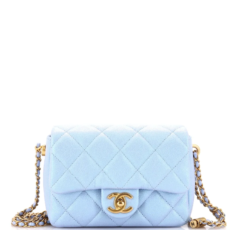 Prada bags with a detachable mobile phone holder for on - the - go convenienceMy Perfect Adjustable Chain Flap Bag Quilted Iridescent Caviar Mini