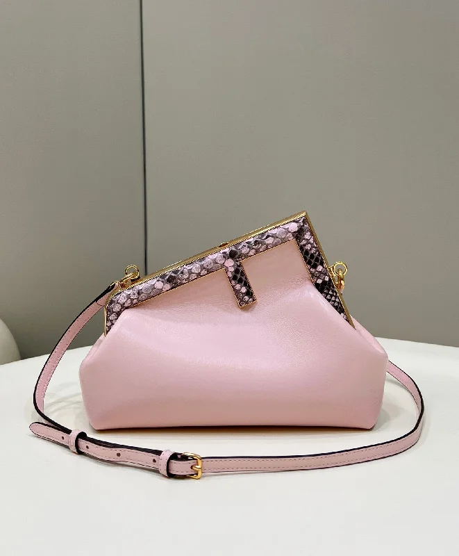 Fendi backpacks with a padded laptop sleeve for travel and work - related useFendi Fendirst Small Pink and Pink python Bag For Woman 26cm/10in