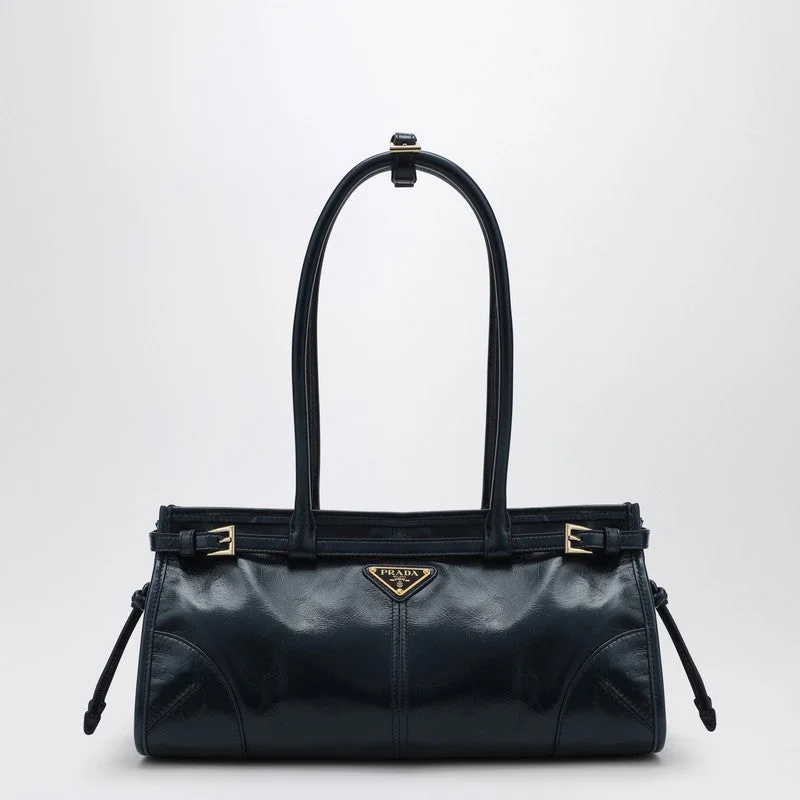 Prada Re - Edizione 2005 bags with a retro - inspired designPrada Medium Blue Leather Handbag Women