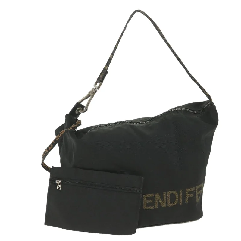 Fendi Peekaboo bags with a classic two - compartment design for organized storageFENDI Shoulder Bag Nylon Black  yb412