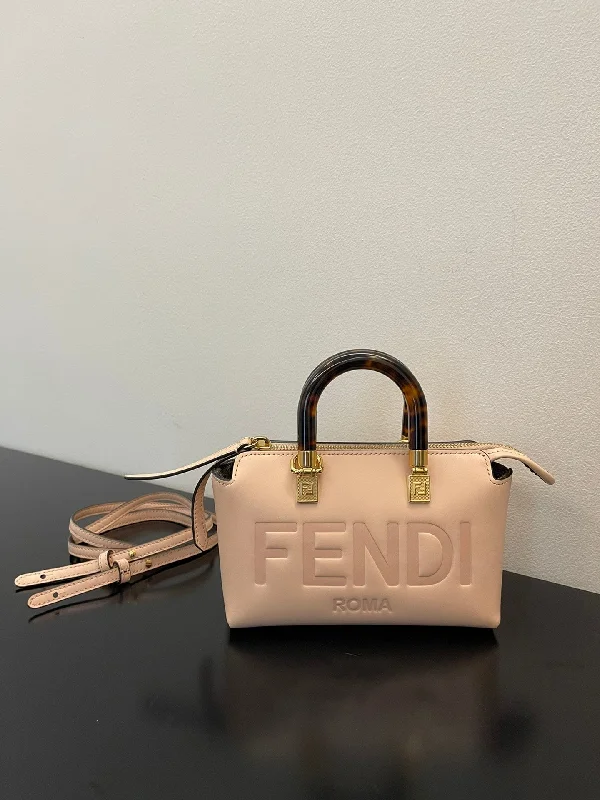 Ladies Fendi shoulder bags with a detachable key fob for easy key managementFendi By The Way Pale pink Mini Bag For Woman 17cm/6.5in