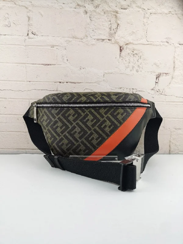 Fendi bags with a detachable tablet holder for using tablets on the goFendi Belt Bag Khaki/Orange For Men, Men’s Bags 18.1in/46cm