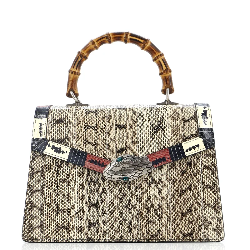 Prada tote bags with a printed Prada logo on the front for brand visibilityLilith Top Handle Bag Snakeskin Medium