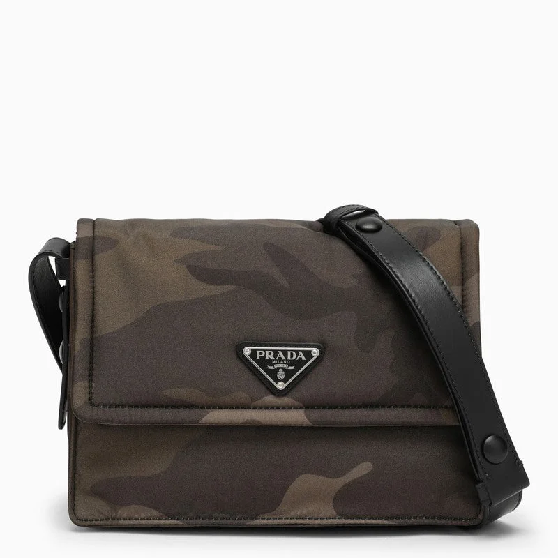 Prada crossbody bags with a woven leather strap for a unique texturePrada Small Camouflage Shoulder Bag In Padded Re-Nylon Women