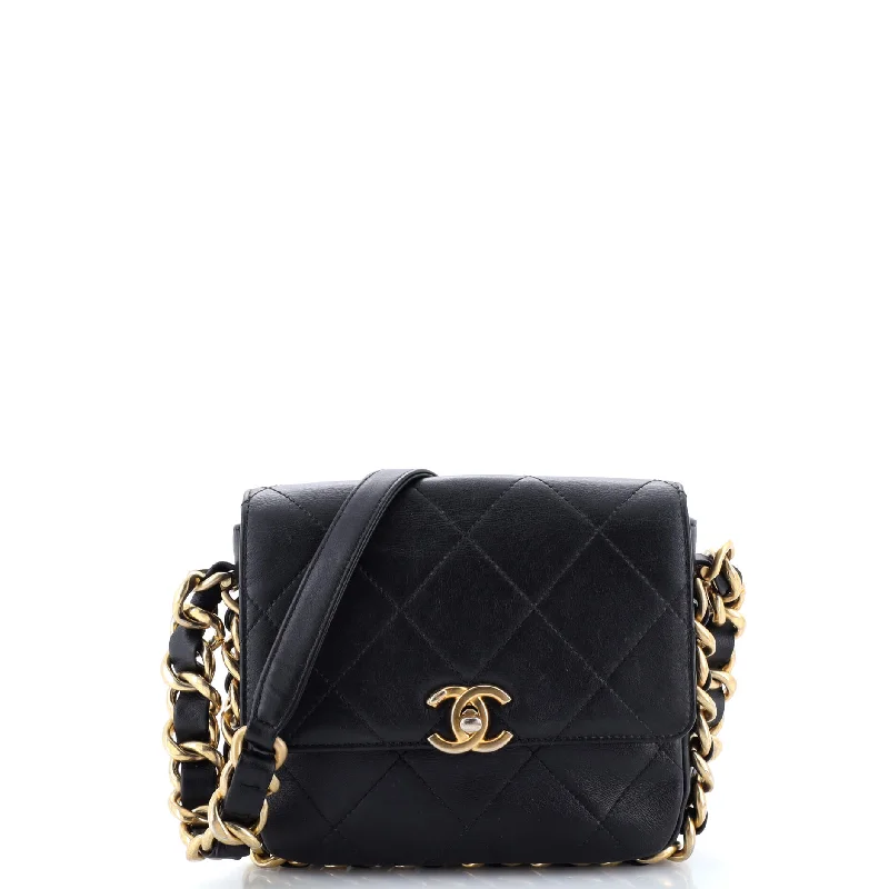 Small - sized Prada Saffiano leather bags for a compact and stylish carryFraming Chain Flap Bag Quilted Calfskin Small