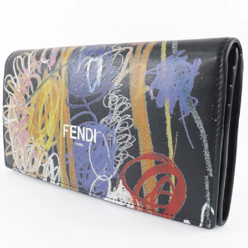 Fendi bags with a patent - leather finish for a shiny and sophisticated appearanceFendi Fendi Long Wallet Noel Fielding Collaboration Continental 7M0264 0AH8Q  Italian Black Open   Black Fendi Long Wallet Noel Fielding Collaborative 7M0264 0AH8Q