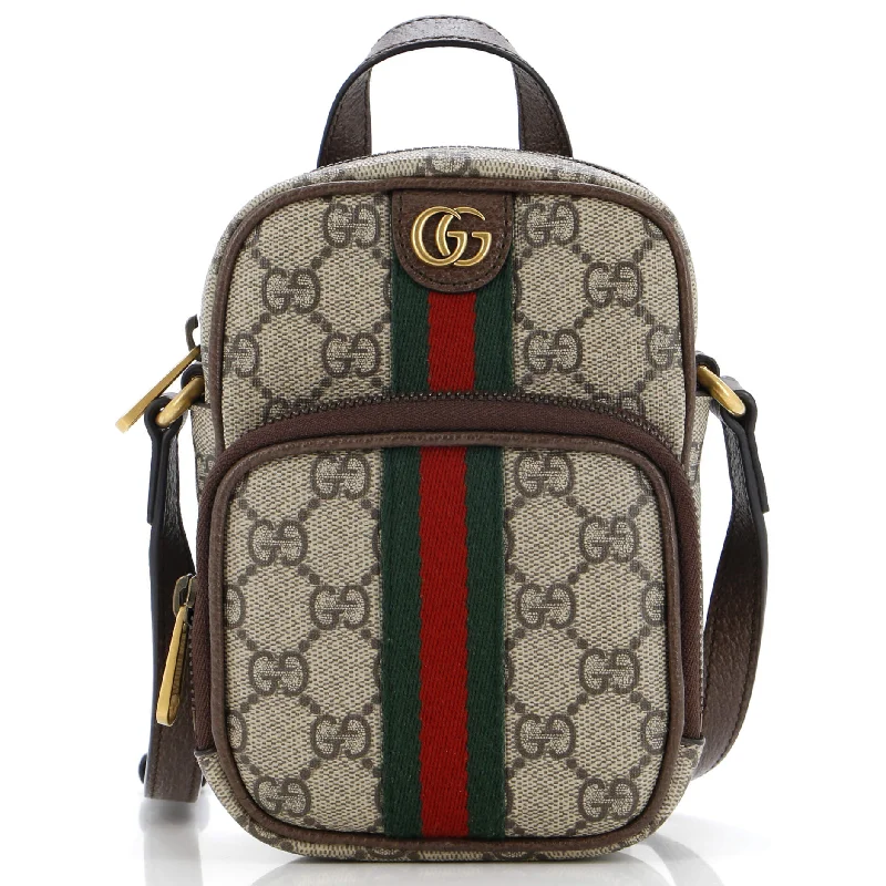 Prada Cleo bags with a snakeskin - effect panel for a bold and trendy lookOphidia Top Handle Crossbody Bag GG Coated Canvas Mini