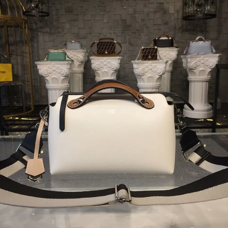 Fendi bags with a detachable mirror inside for quick touch - ups and groomingFendi By The Way Medium White