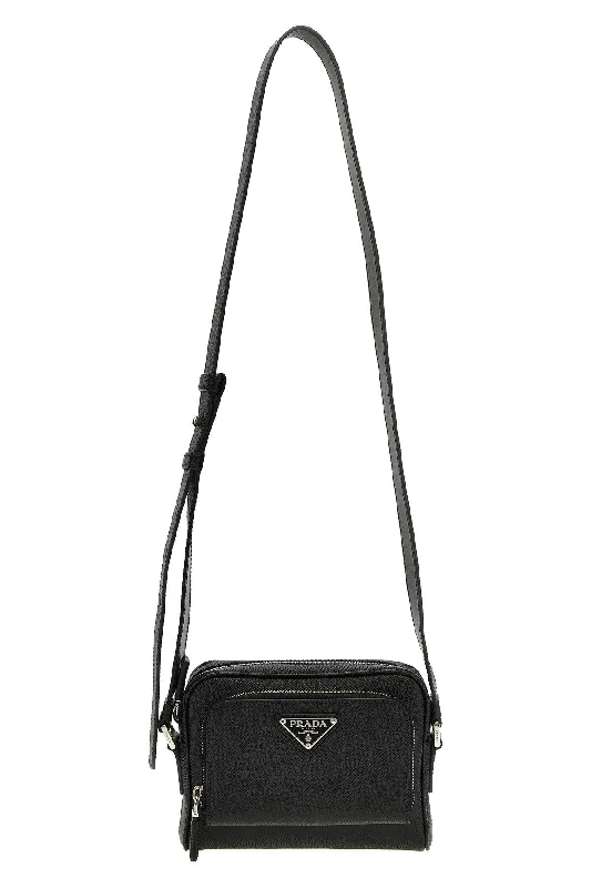 Ladies Prada Galleria bags with gold - toned hardware for a luxurious touchPrada Men Re-Nylon Leather Shoulder Strap