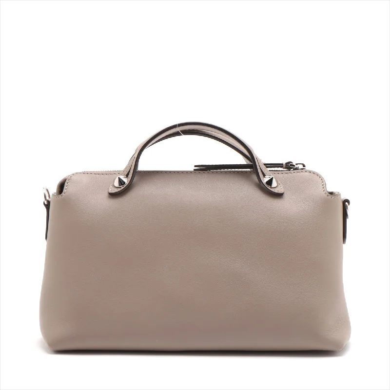 Fendi Baguette bags in a limited - edition colorway for a rare and exclusive lookFendi Byzaw Medium Leather 2WAY Handbag Beige 8BL146