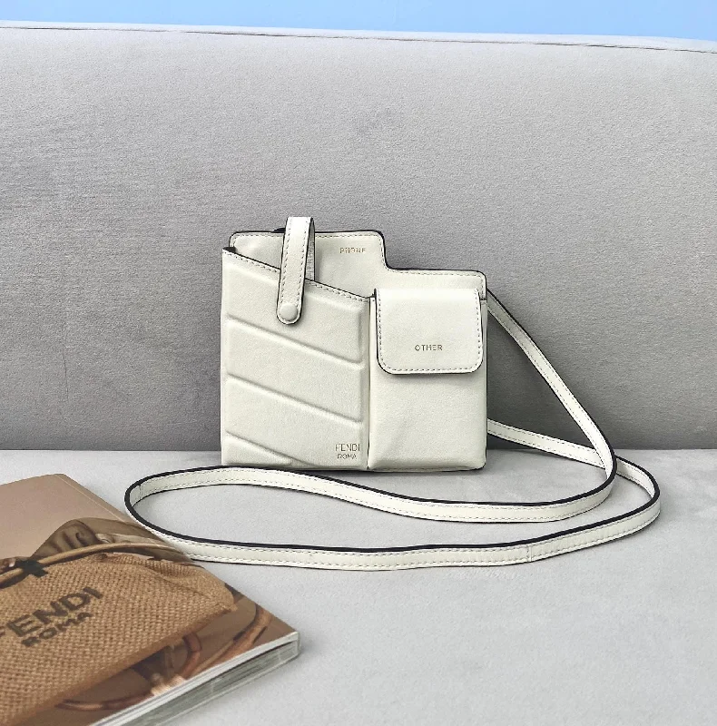 Fendi backpacks with a padded laptop sleeve for travel and work - related useFendi Bustine 2 Pockets Mini White Bag For Woman 16cm/6in