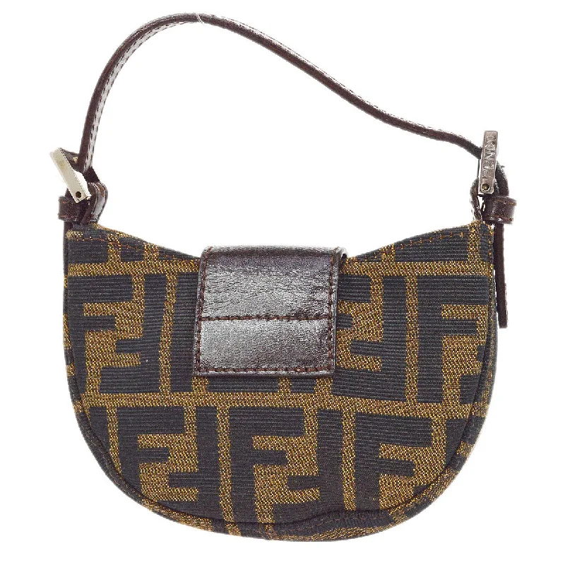 Fendi By The Way bags with a crystal - embellished FF logo for added luxury and glamourFENDI Zucca Mini Hand Bag Brown 02238