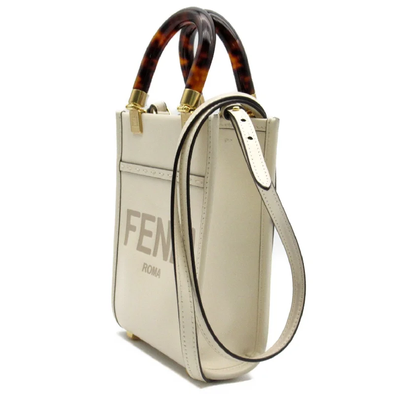 Fendi Baguette bags featuring the iconic FF logo plaque for a branded lookFendi Fendi Sunshine  Mini Shoulder Bag Shoulder Bag  White 8BS051