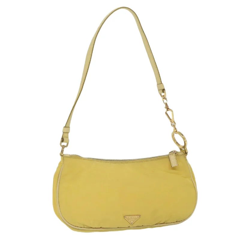 Ladies Prada shoulder bags with a tassel - adorned zipper for added charmPRADA Tessuto Shoulder Bag