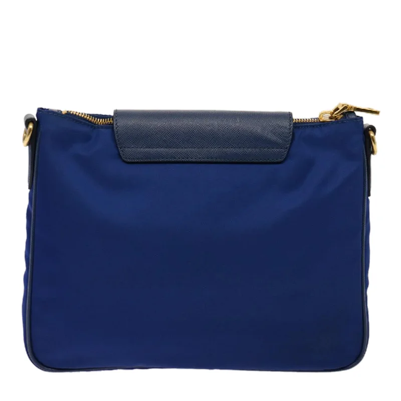 Prada handbags with a patent - leather finish for a shiny and sophisticated appearancePRADA Shoulder Bag Nylon Blue  75359