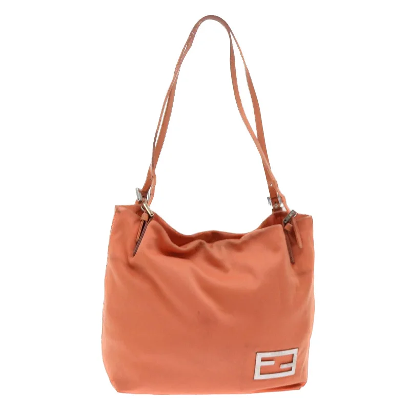 Fendi bags with a front - zip pocket for small items such as lip balm and earphonesFENDI Shoulder Bag Nylon Orange  bs8046