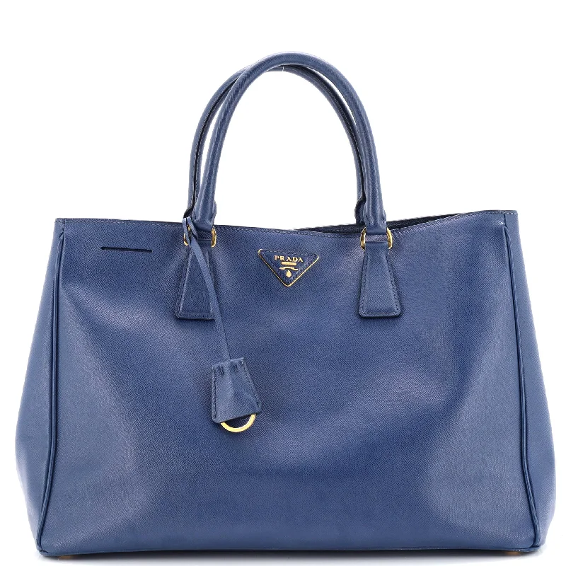 Prada handbags with a metal - framed clasp for durability and styleGardener's Tote Saffiano Leather Medium