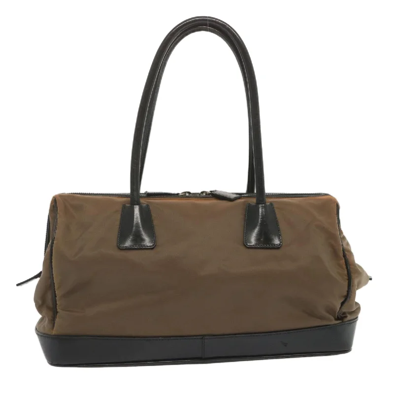 Prada bags with a front - zip pocket for small items like cards and keysPRADA Shoulder Bag Nylon Brown  bs12824