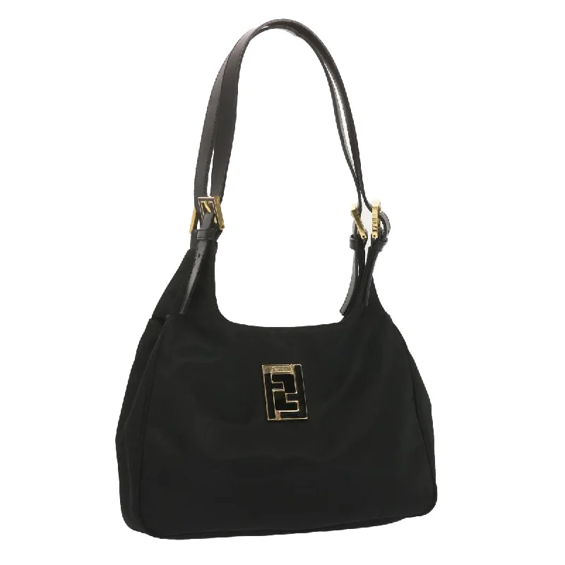 Fendi By The Way bags with a laser - cut leather detail for a modern and intricate lookFENDI Shoulder Bag Nylon Black  ep3642