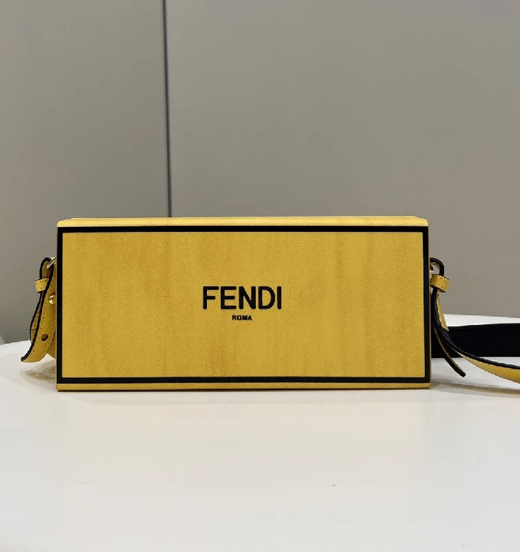 Fendi Baguette bags with a monogram - embossed leather surface for a luxurious feelFendi Horizontal Box Yellow Bag