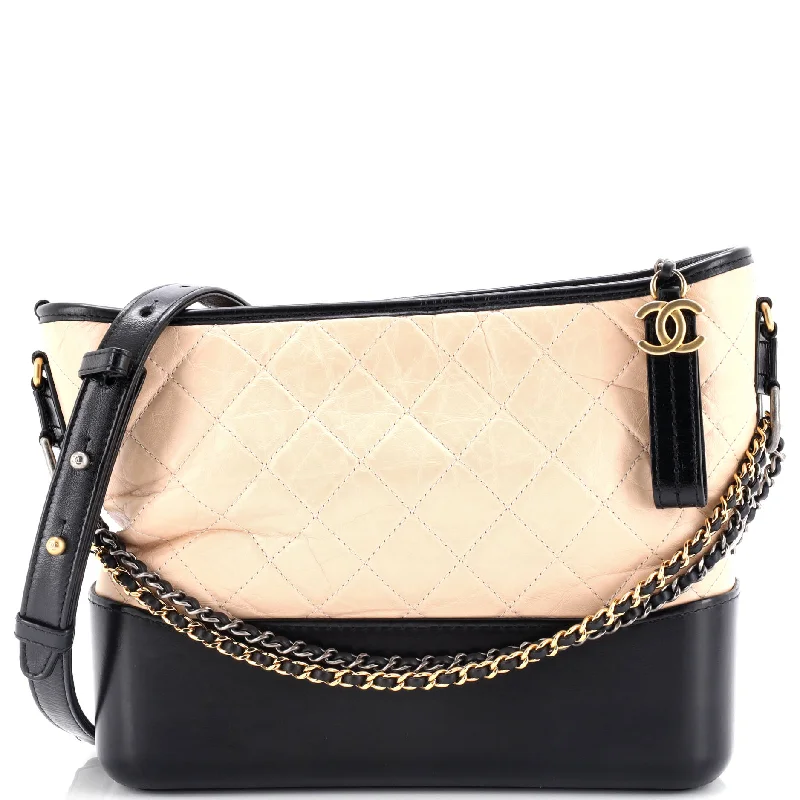 Prada bags with a detachable mirror inside for quick touch - upsBicolor Gabrielle Hobo Quilted Aged Calfskin Medium