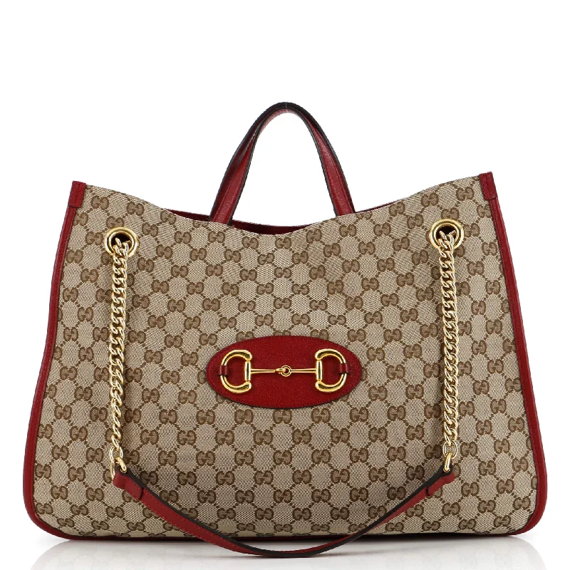 Prada bags with a detachable mobile phone holder for on - the - go convenienceHorsebit 1955 Chain Tote GG Canvas Large