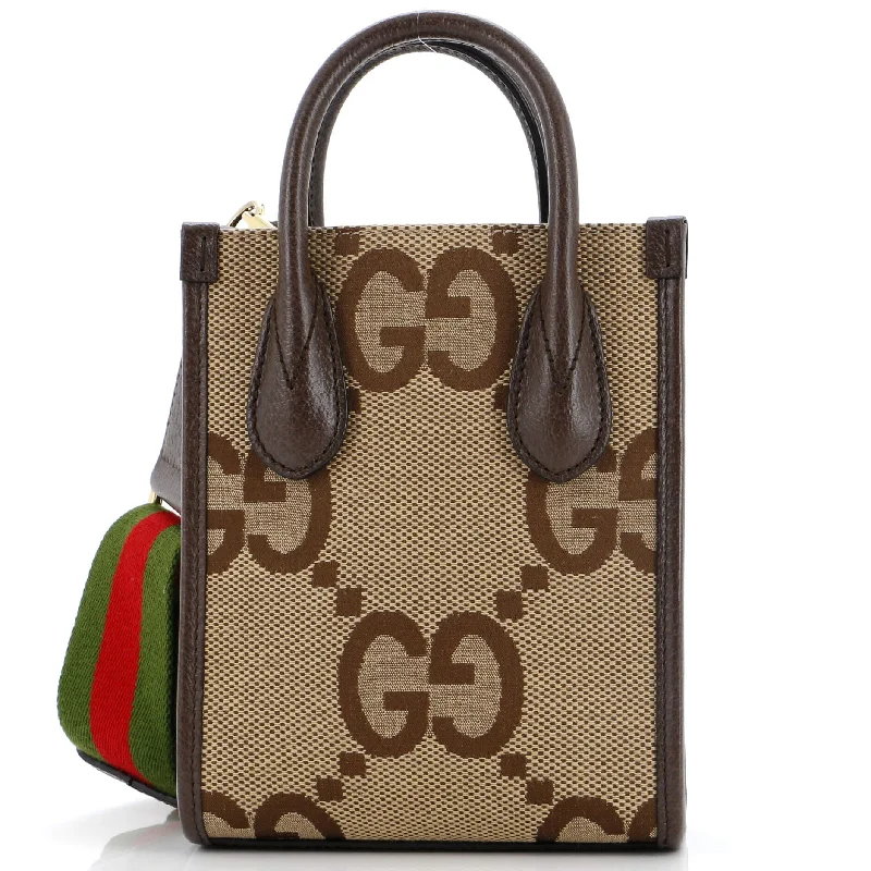 Prada bags with a back - zip pocket for storing valuables securelyVertical Tote Jumbo GG Canvas Mini