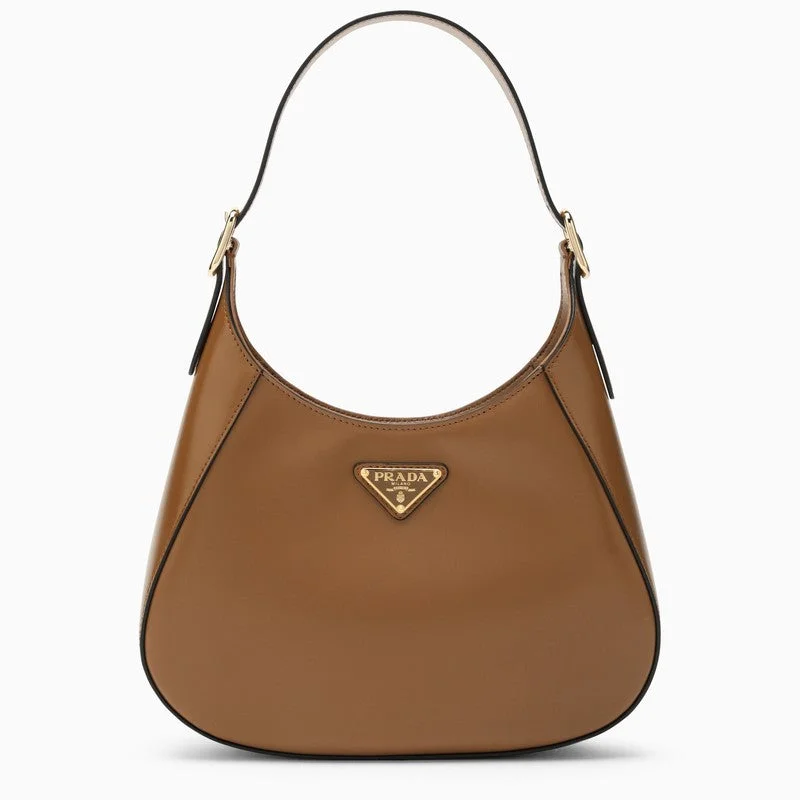 Prada crossbody bags with a keychain holder for practicalityPrada Cleo Brown Leather Shoulder Bag Women