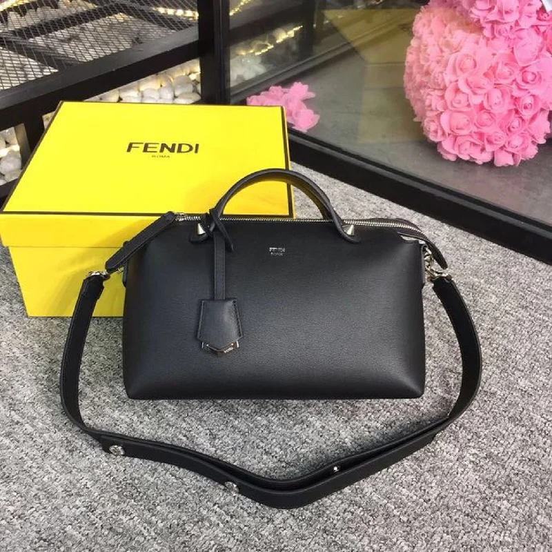 Ladies Fendi shoulder bags with a tassel - decorated zipper for added charm and styleFendi By The Way Medium Bag Black