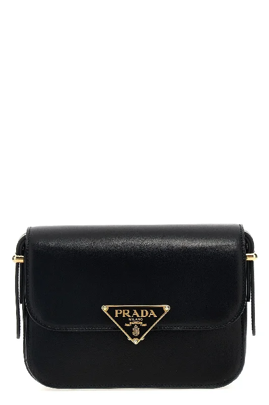 Prada bags with a zippered interior pocket for separating itemsPrada Women Triangle Logo Shoulder Bag