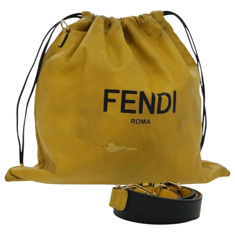 Fendi crossbody bags with a detachable wallet on chain for a hands - free wallet optionFENDI Shoulder Bag Leather Yellow Gold  97095