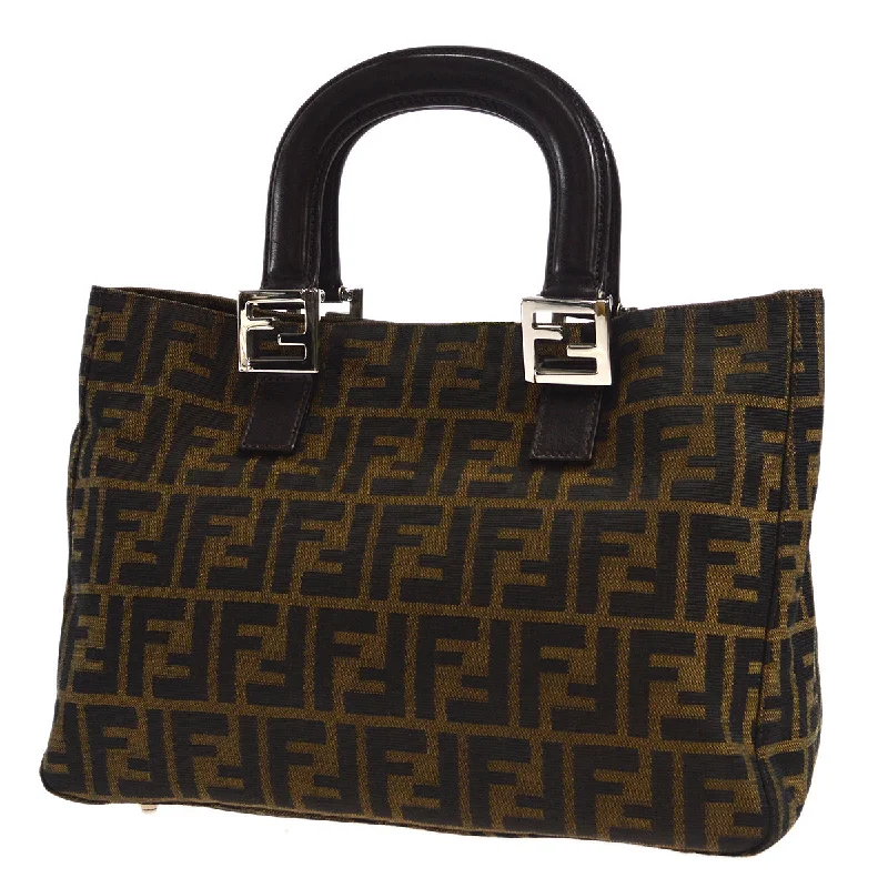 Fendi By The Way bags with a suede interior lining for a luxurious and soft feelFENDI Zucca Tote Handbag Brown 96495