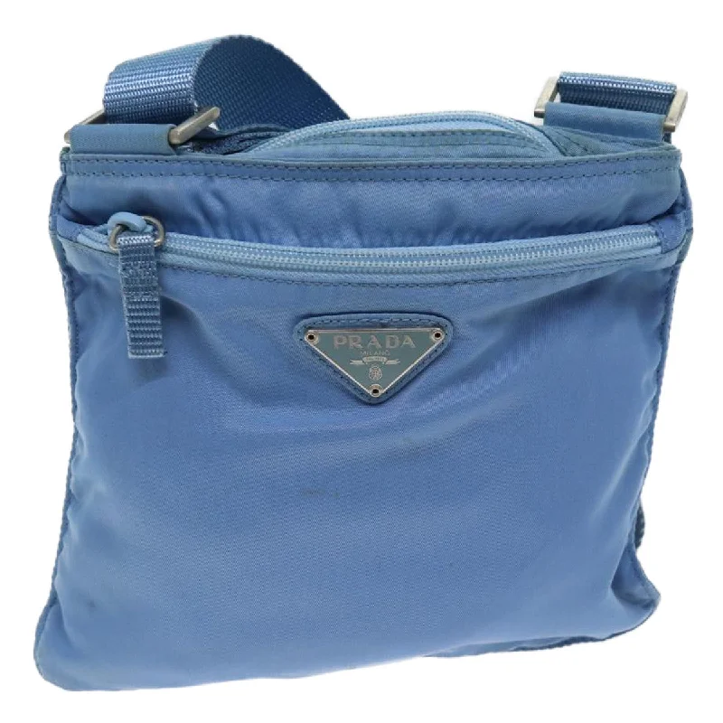 Prada crossbody bags with a keychain holder for practicalityPRADA Shoulder Bag Nylon Blue  fm3368