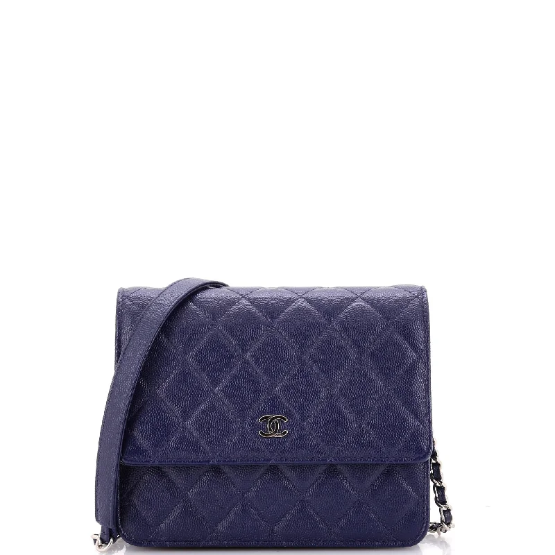 Prada Cleo bags with a crystal - embellished logo for added luxurySquare Wallet on Chain Quilted Caviar