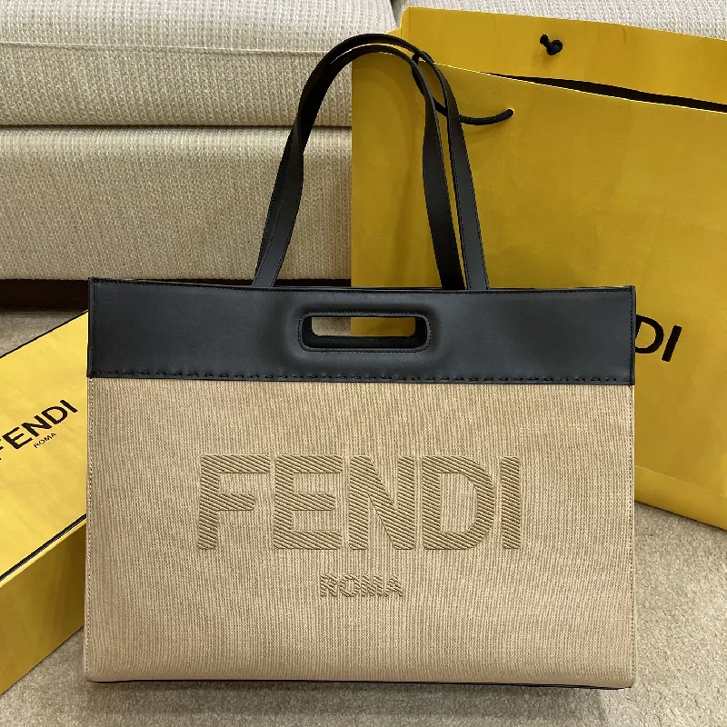 Fendi bags with a patent - leather finish for a shiny and sophisticated appearanceFendi Canvas Tote Bag