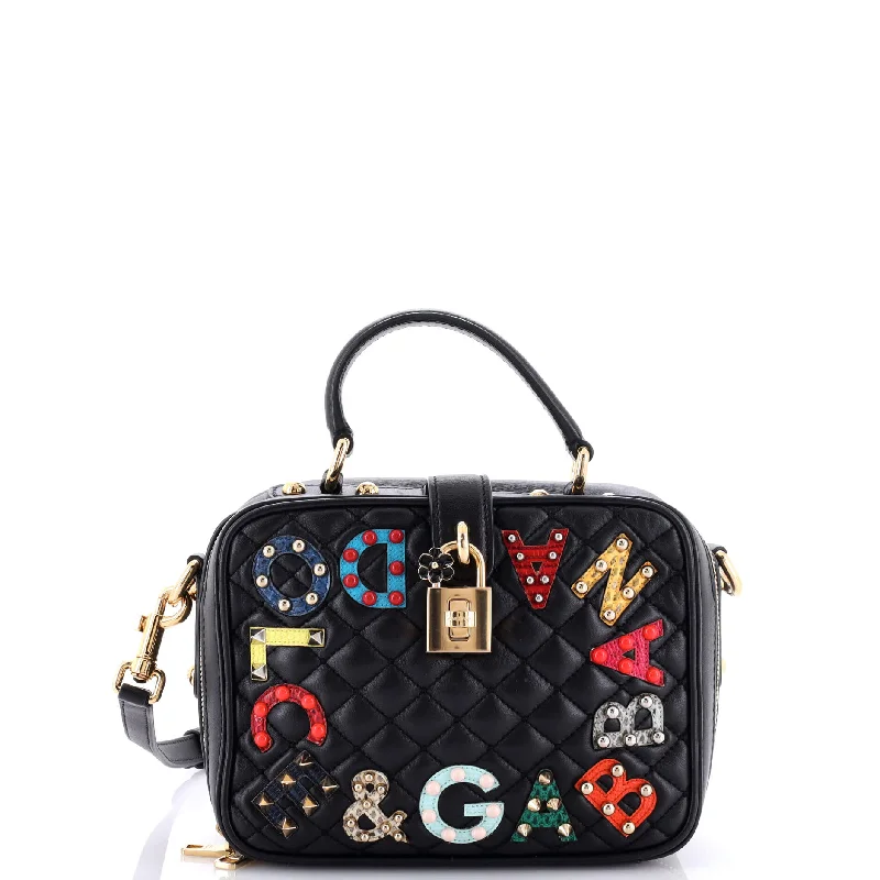 Ladies Prada Galleria bags with a detachable shoulder strapTreasure Box Bag Embellished Quilted Leather Small