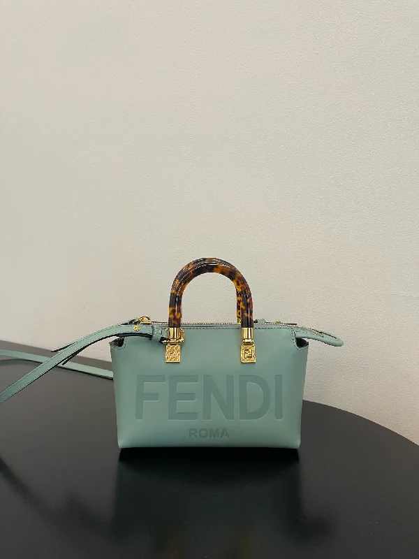 Ladies Fendi Peekaboo bags with a detachable shoulder strap for different carrying optionsFendi By The Way Mint Green Mini Bag