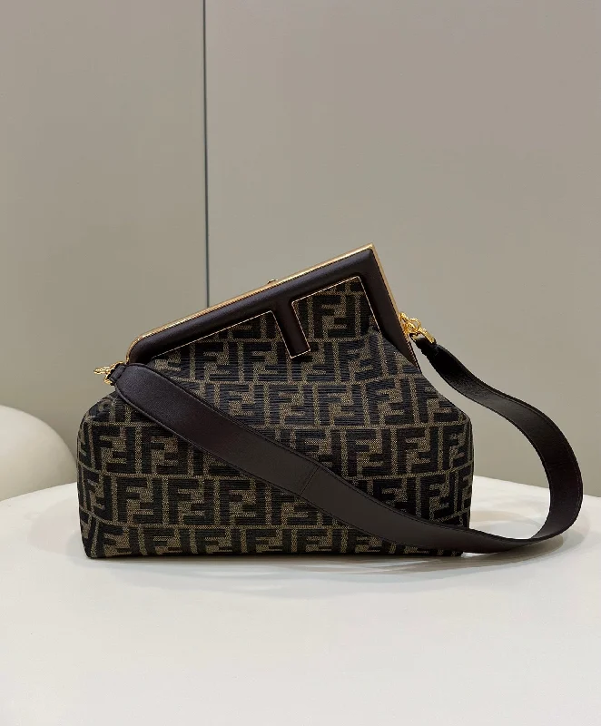 Fendi bags with a detachable sunglass holder for easy access to eyewearFendi Fendirst Small Brown