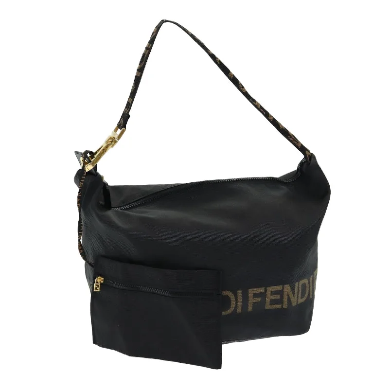 Fendi By The Way bags with a leather - wrapped drawstring for a luxurious and tactile feelFENDI Shoulder Bag Nylon Black  bs16398