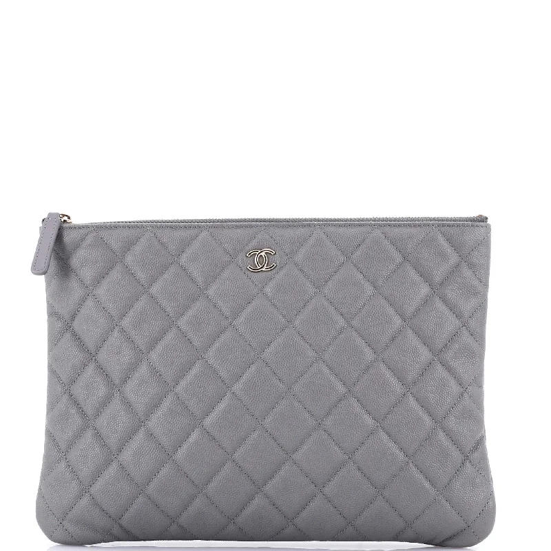 Ladies Prada shoulder bags with a single - handle design for simplicityO Case Clutch Quilted Caviar Medium