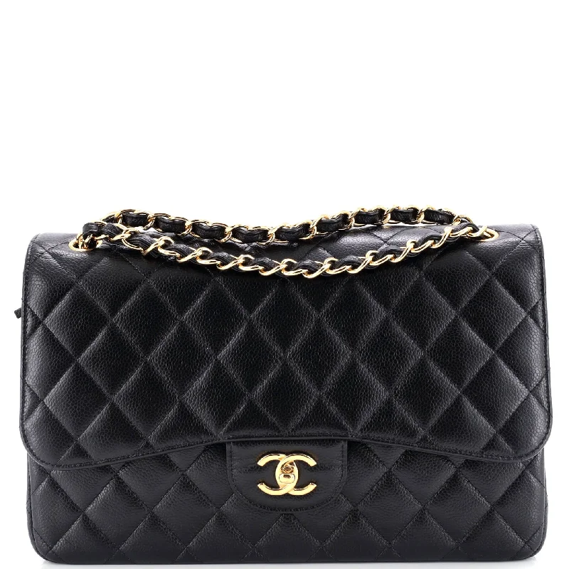 Prada Cahier bags with a monogram - embossed leather surfaceClassic Double Flap Bag Quilted Caviar Jumbo