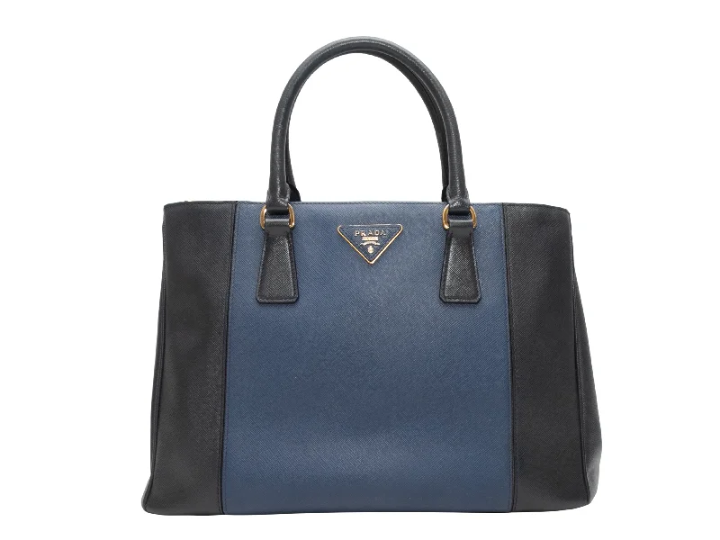 Ladies Prada shoulder bags with a single - handle design for simplicityNavy & Blue Prada Galleria Saffiano Baltic Blue Tote Bag